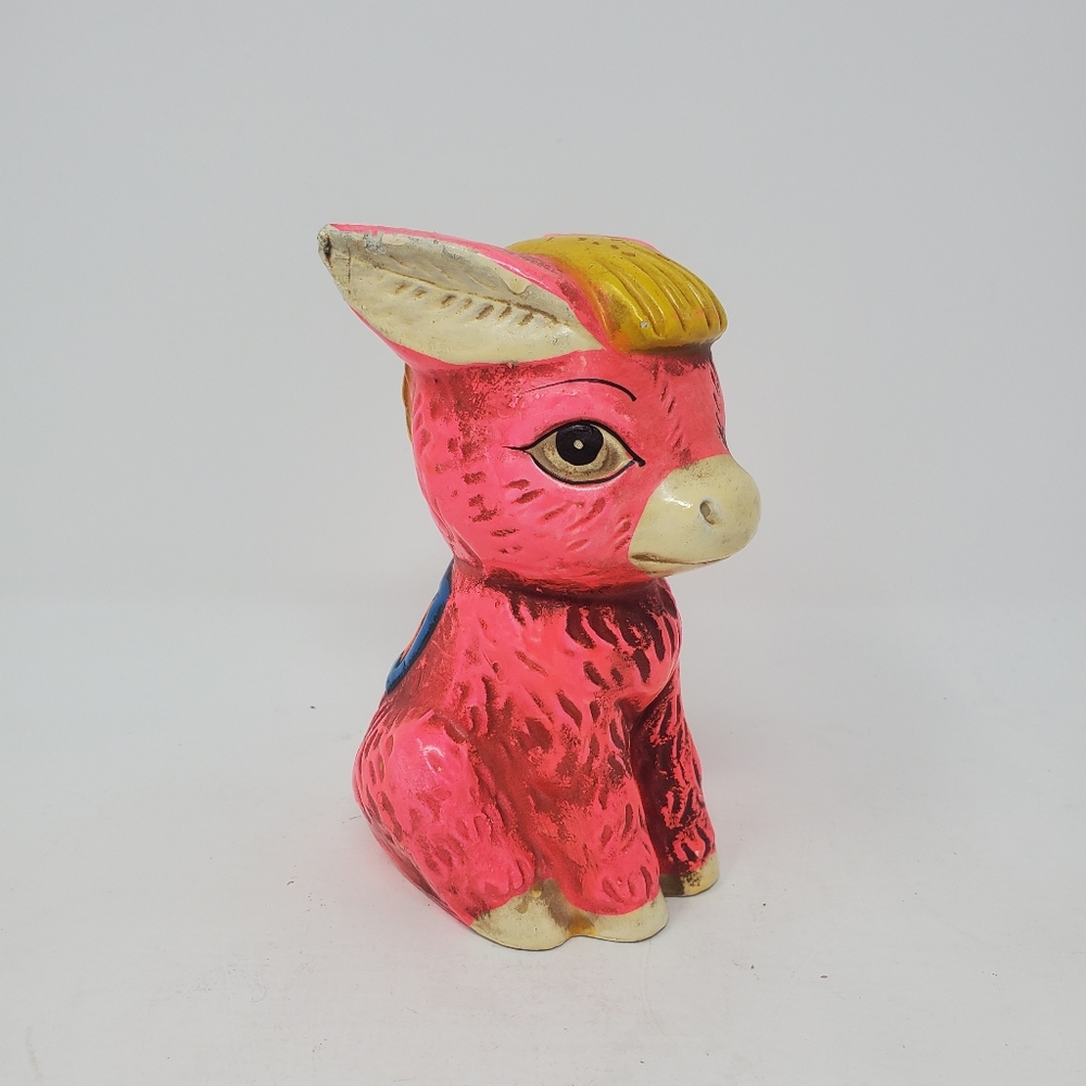 VTG Lego Japan Hot Pink Horse/Donkey Chalkware Piggy Bank - Picture 3 of 7